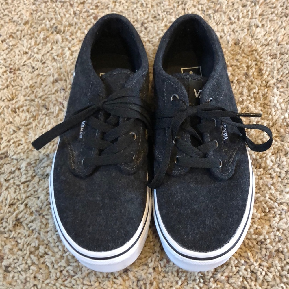Youth Vans shoes, size 2.5. Charcoal in color.